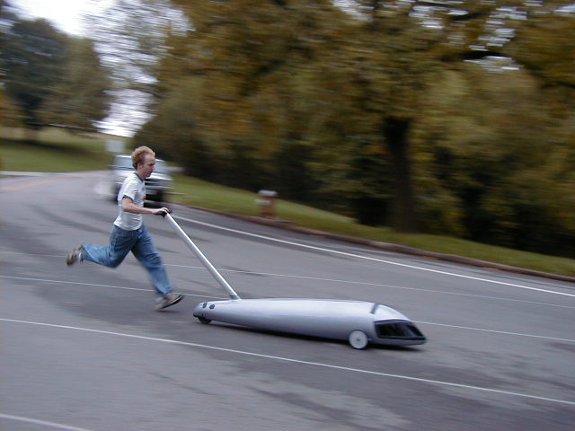 a small silver buggy