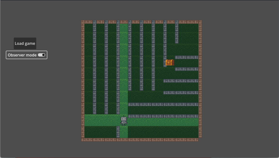 Mazegame visualizer showing a bot navigating a maze