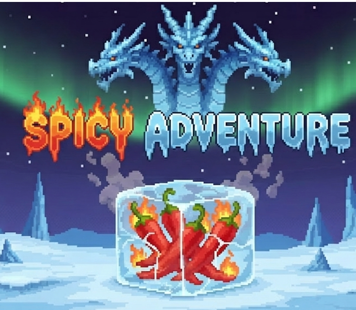 Spicy Adventures cover art — an ice dragon over a snowy kingdom