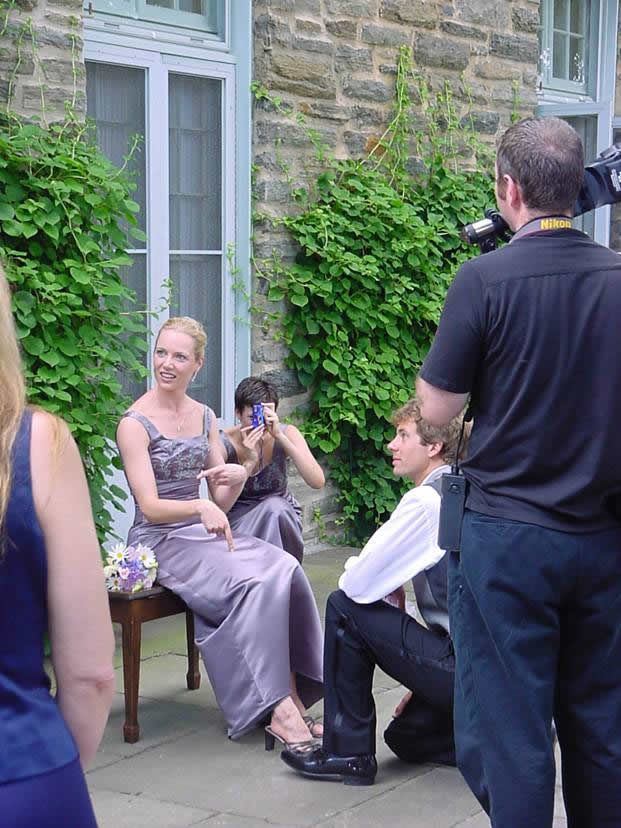 David Schott putting the garter on Francesca Jandasek.