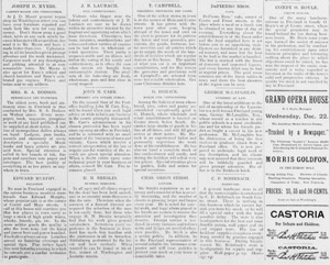 Freeland Tribune 1897 list of leading Freeland businesses