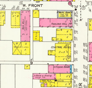 Sanborn map crop, former location of Washington Silk Co., Annex