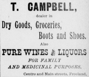 Campbell's General Store, 1901 ad
