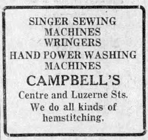 Campbell's sewing machine sales ad, 1923