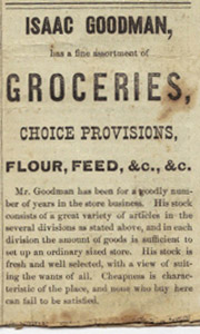 Ad for Goodman's Grocery