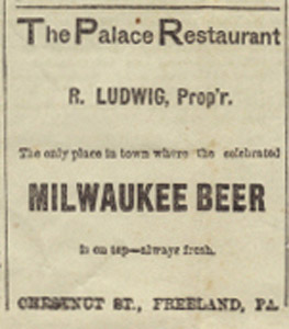 Ad for Ludwig's Palace Restaurant