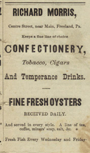Ad for Richard Morris's Confectionery