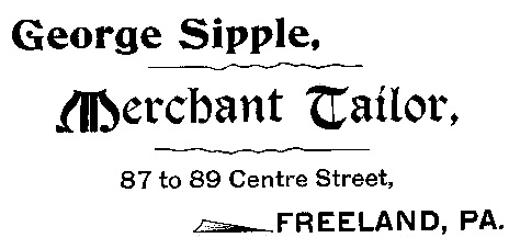 George Sippel, merchant tailor, 1895 ad