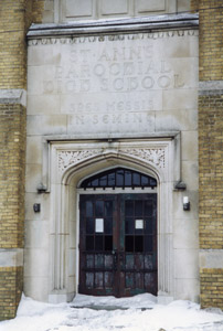 Doorway to St. Ann's High School