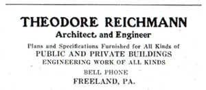 Theodore Reichmann, architect and engineer, ad