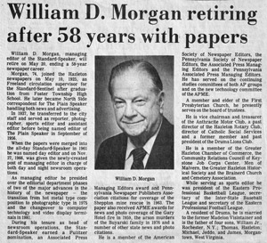 William D. Morgan retirement, May 1958