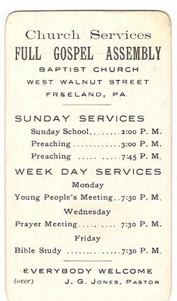 Full Gospel Assembly card