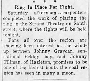 Boxing ring at the Strand, 1933