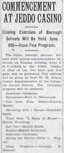 Jeddo commencement at Jeddo Casino, 1922