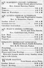 Local church services, March 1893