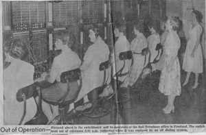 Telephone operators at changeover to dial system