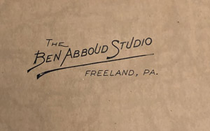 Ben Abboud Studio mat signing, late 1940s-early 1950s